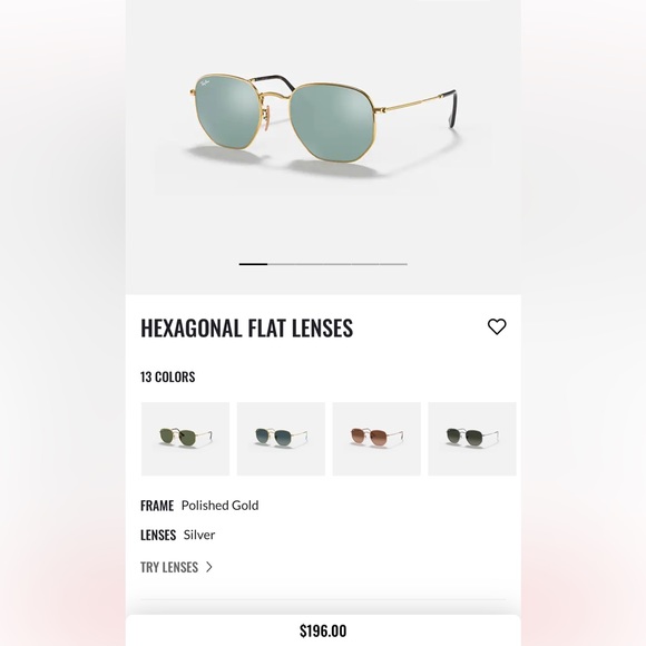 Ray-Ban Hexagonal Flat Lens Glasses Sunglasses - Picture 2 of 10